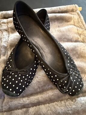Jessica Simpson Black & White Polka Dot Ballet Flats with Bow